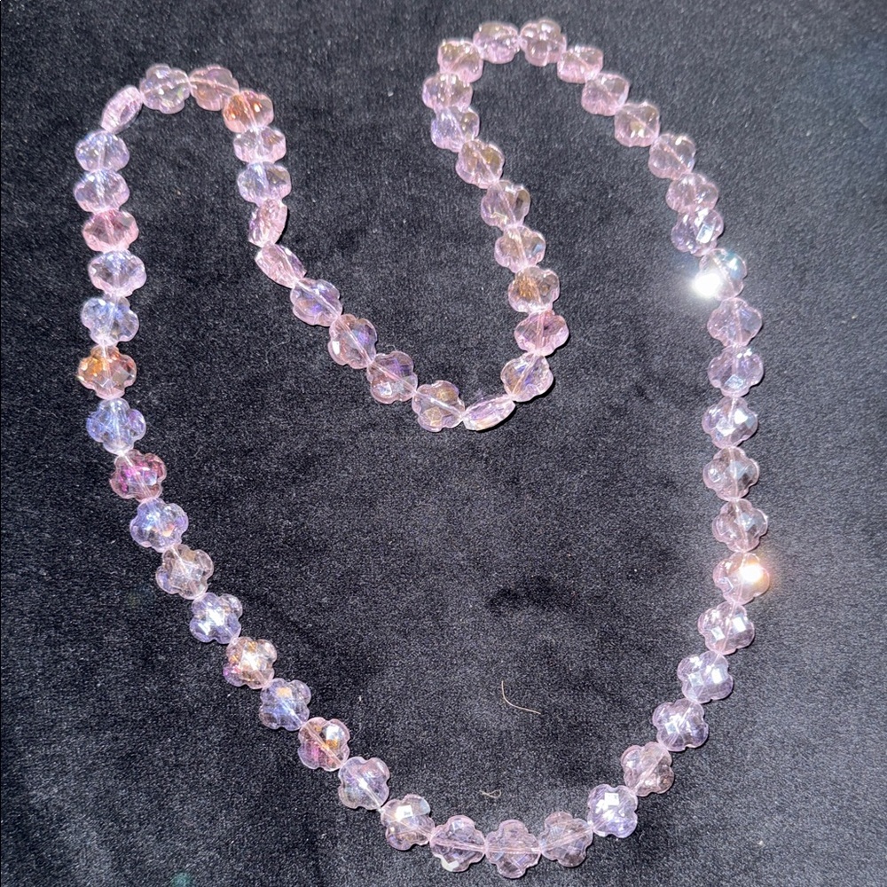 Pink Iridescent Beaded Necklace - Women Jewelry